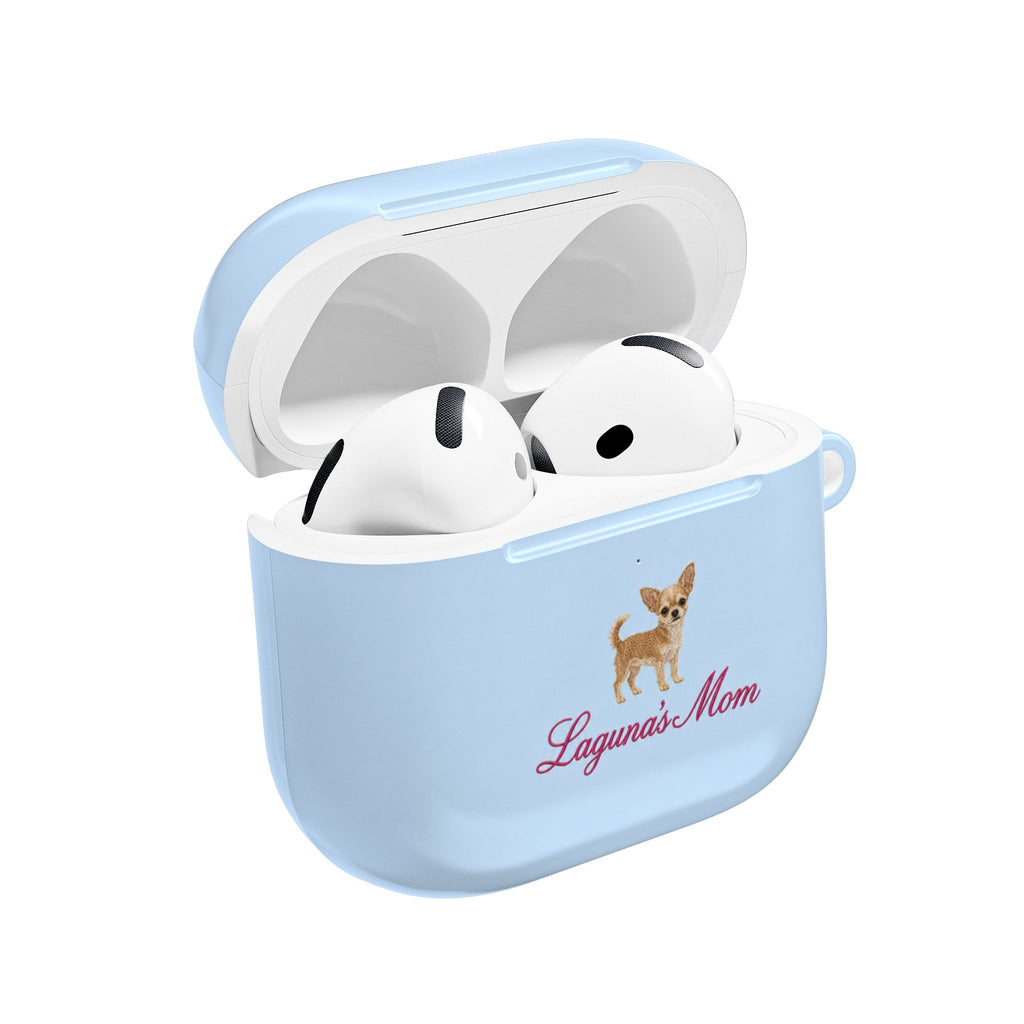 PERSONALIZED BABY BLUE CHIHUAHUA DOG MOM CUSTOM NAME AIRPOD CASE