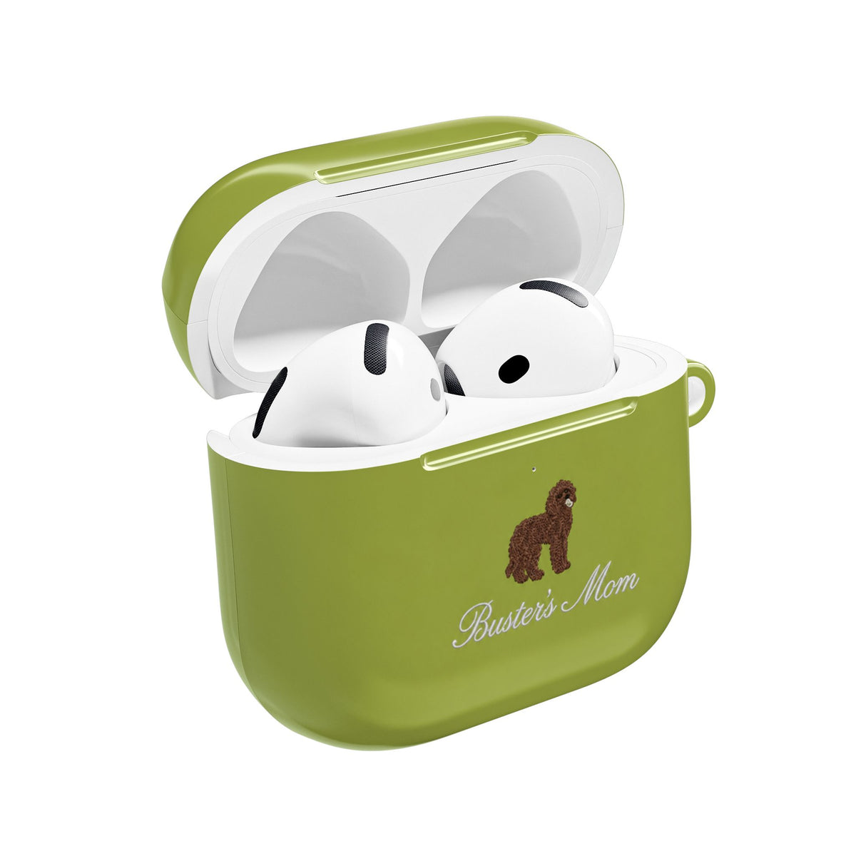PERSONALIZED LIME GREEN DOG MOM AIRPOD CASE