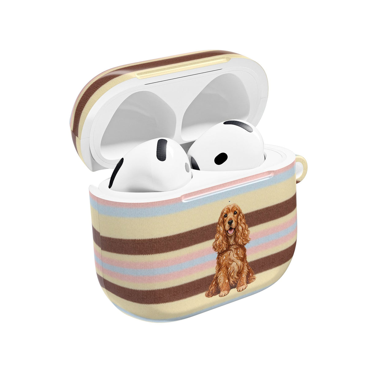 BUTTERSCOTCH STRIPES SPANIEL DOG AIRPOD CASE