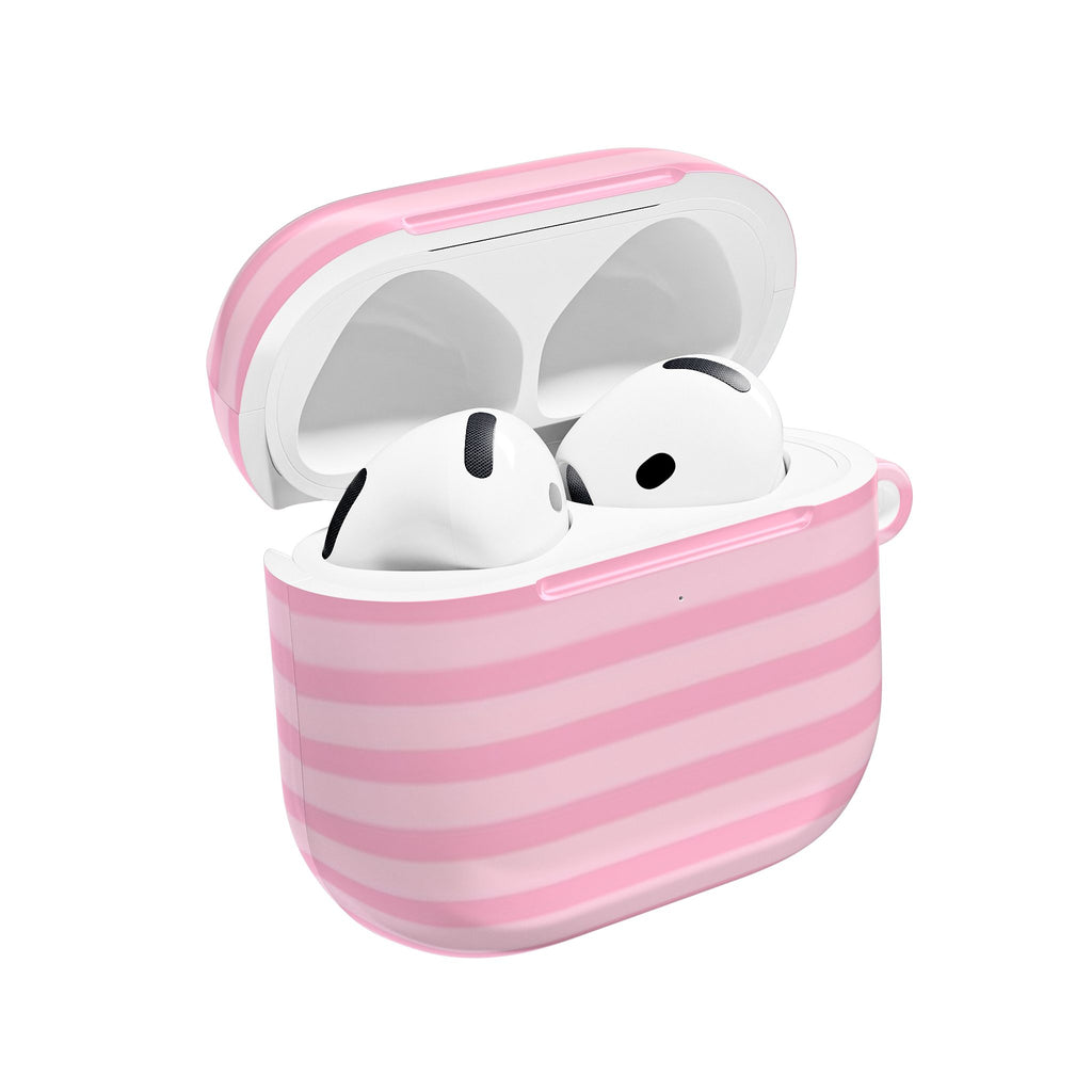 PINK COTTON CANDY STRIPES AIRPOD CASE