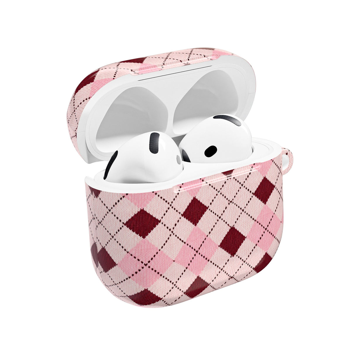 BURGUNDY ARGYLE AIRPOD CASE