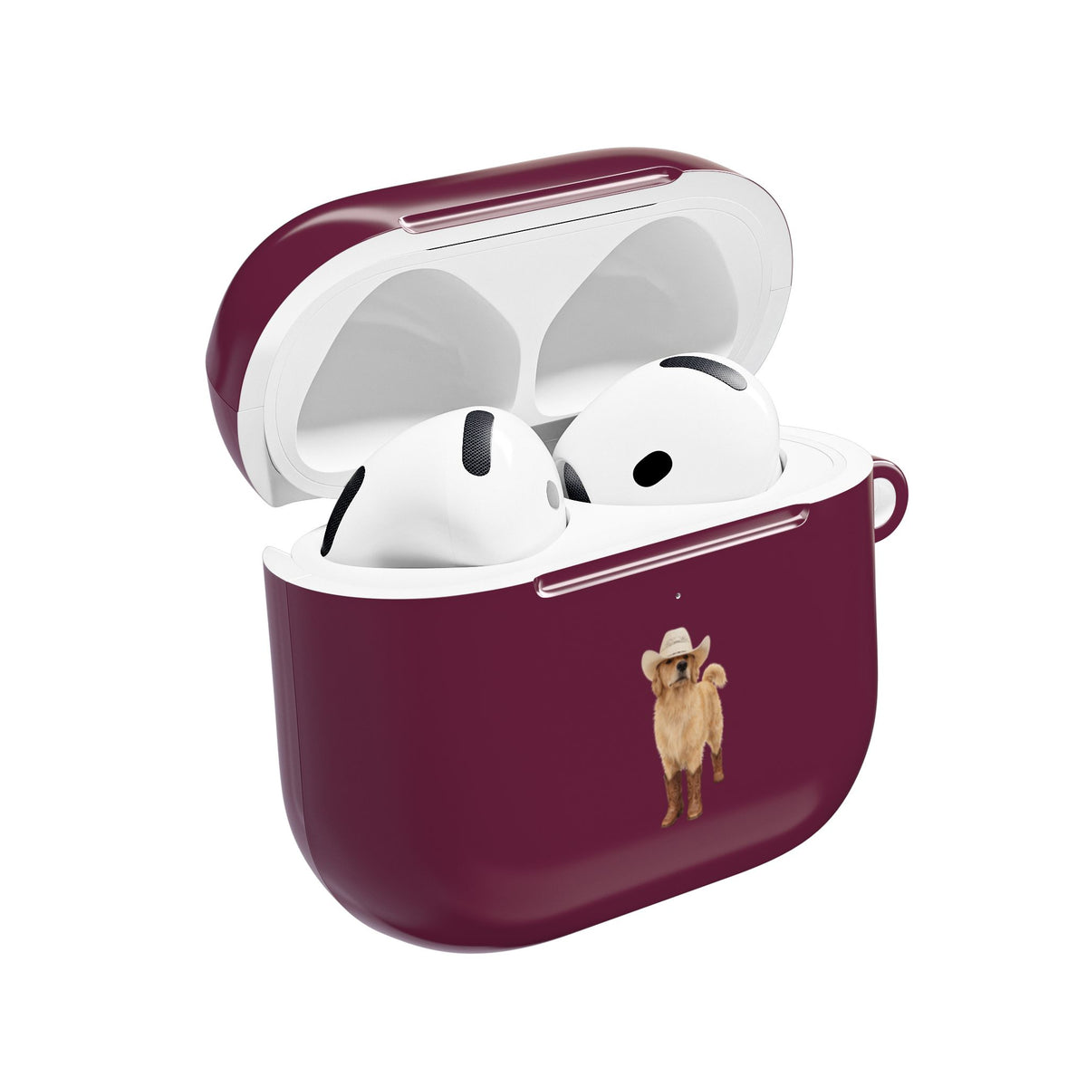 BURGUNDY GOLDEN RETRIEVER COWBOY DOG AIRPOD CASE