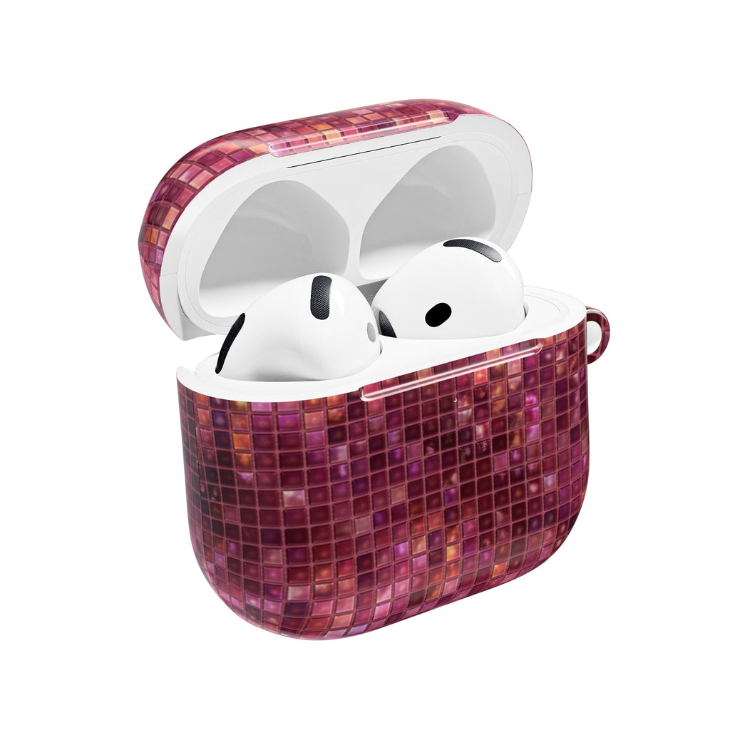 PLUM BURGUNDY MOSAIC AIRPOD CASE