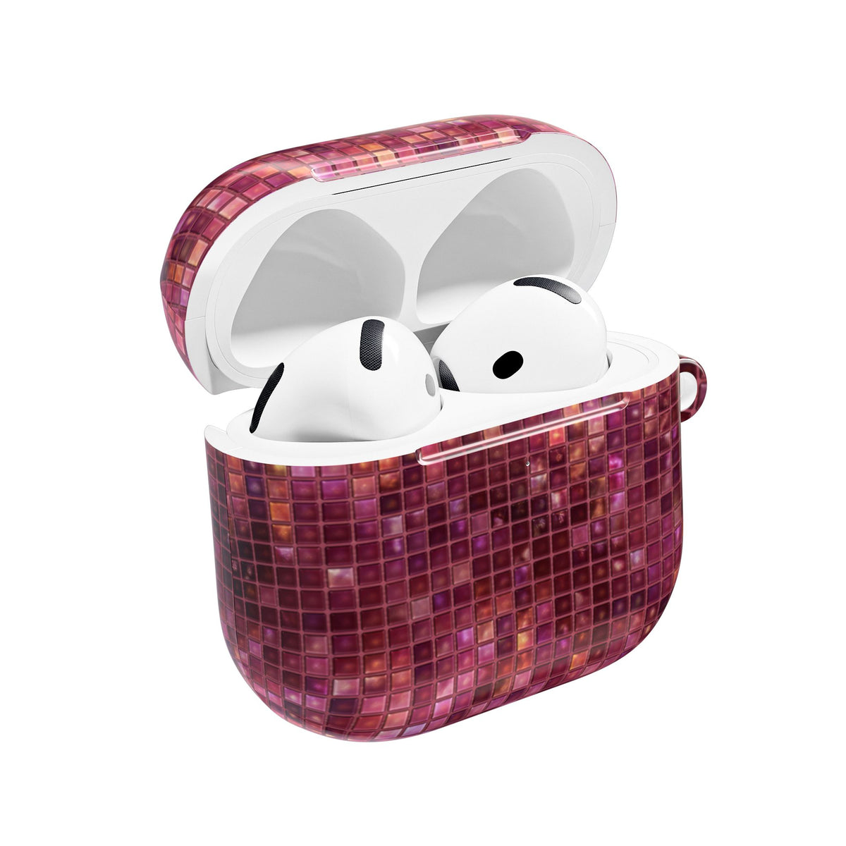 PLUM BURGUNDY MOSAIC AIRPOD CASE