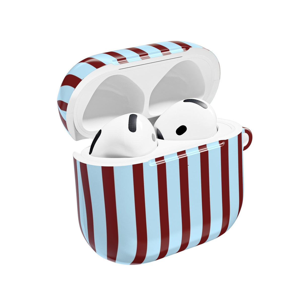 GLACIER BLUE & BURGUNDY STRIPED AIRPOD CASE