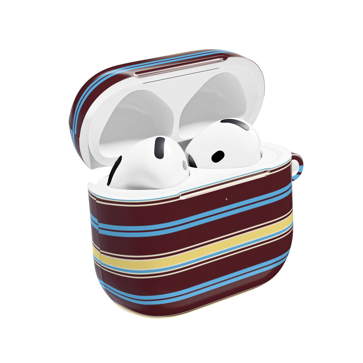 BURGUNDY BLUEBERRY STRIPES AIRPOD CASE
