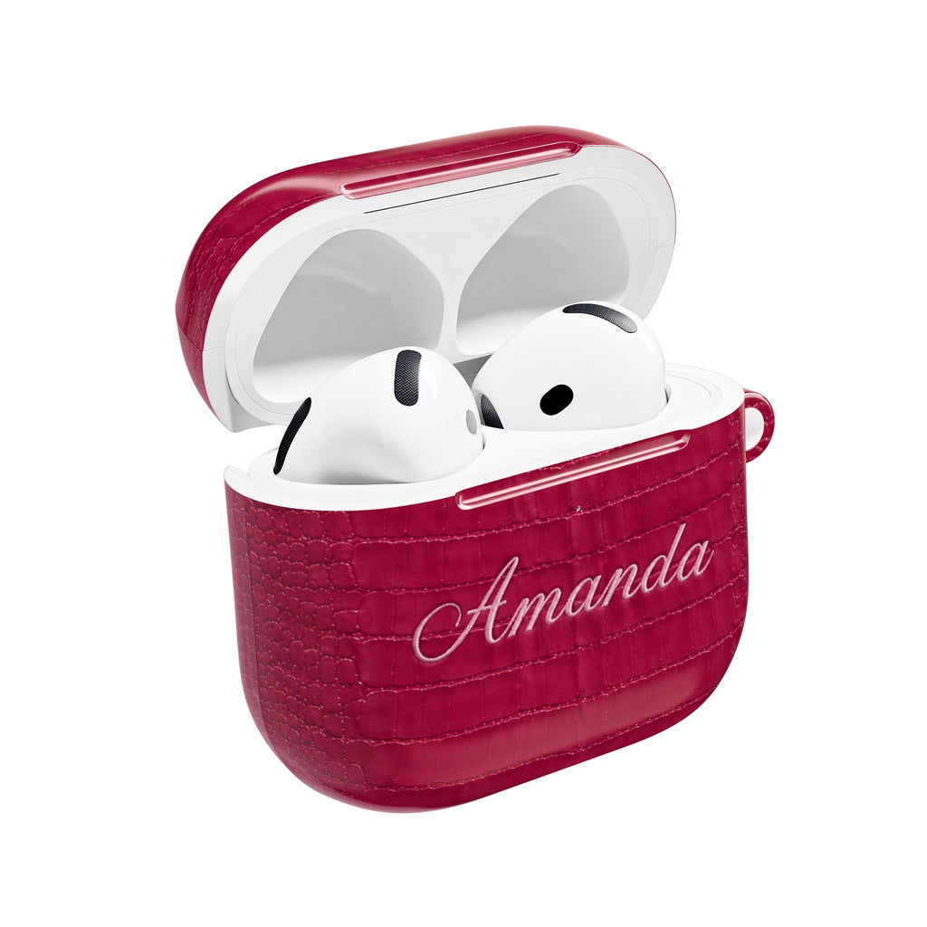 PERSONALIZED PRINTED RASPBERRY CROC NAME CUSTOM AIRPOD CASE
