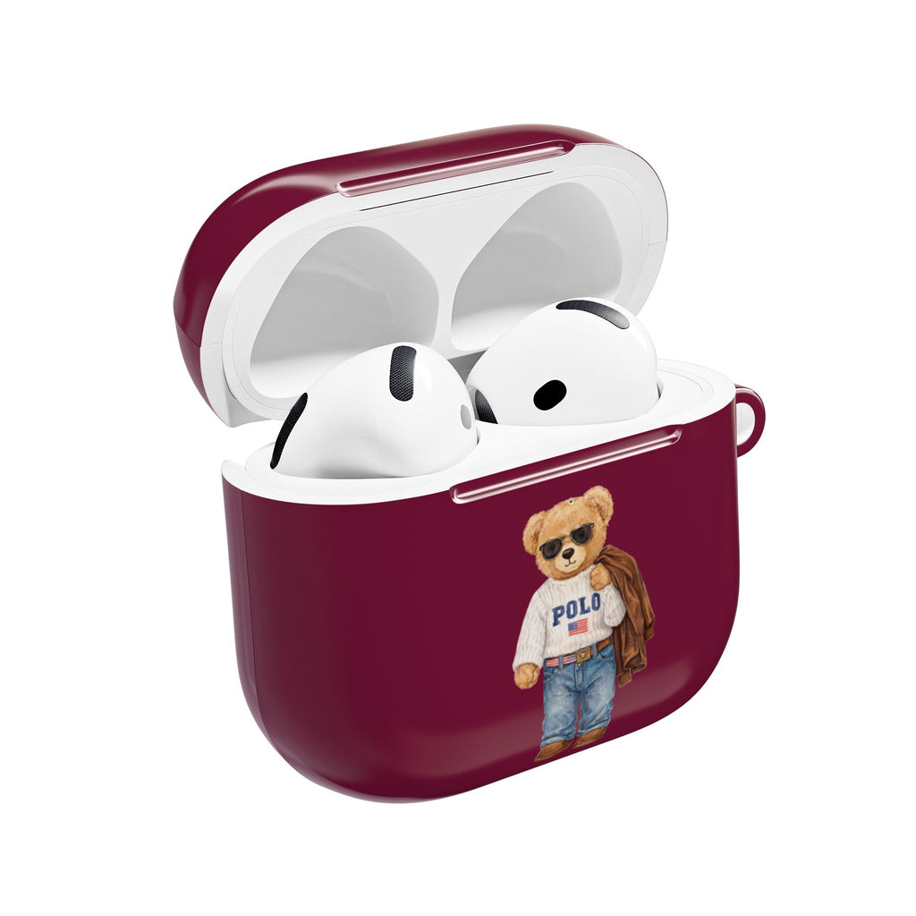 RASPBERRY RL POLO TEDDY BEAR AIRPOD CASE