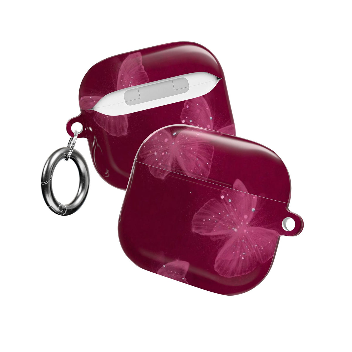 BURGUNDY FAIRY BUTTERFLIES AIRPOD CASE