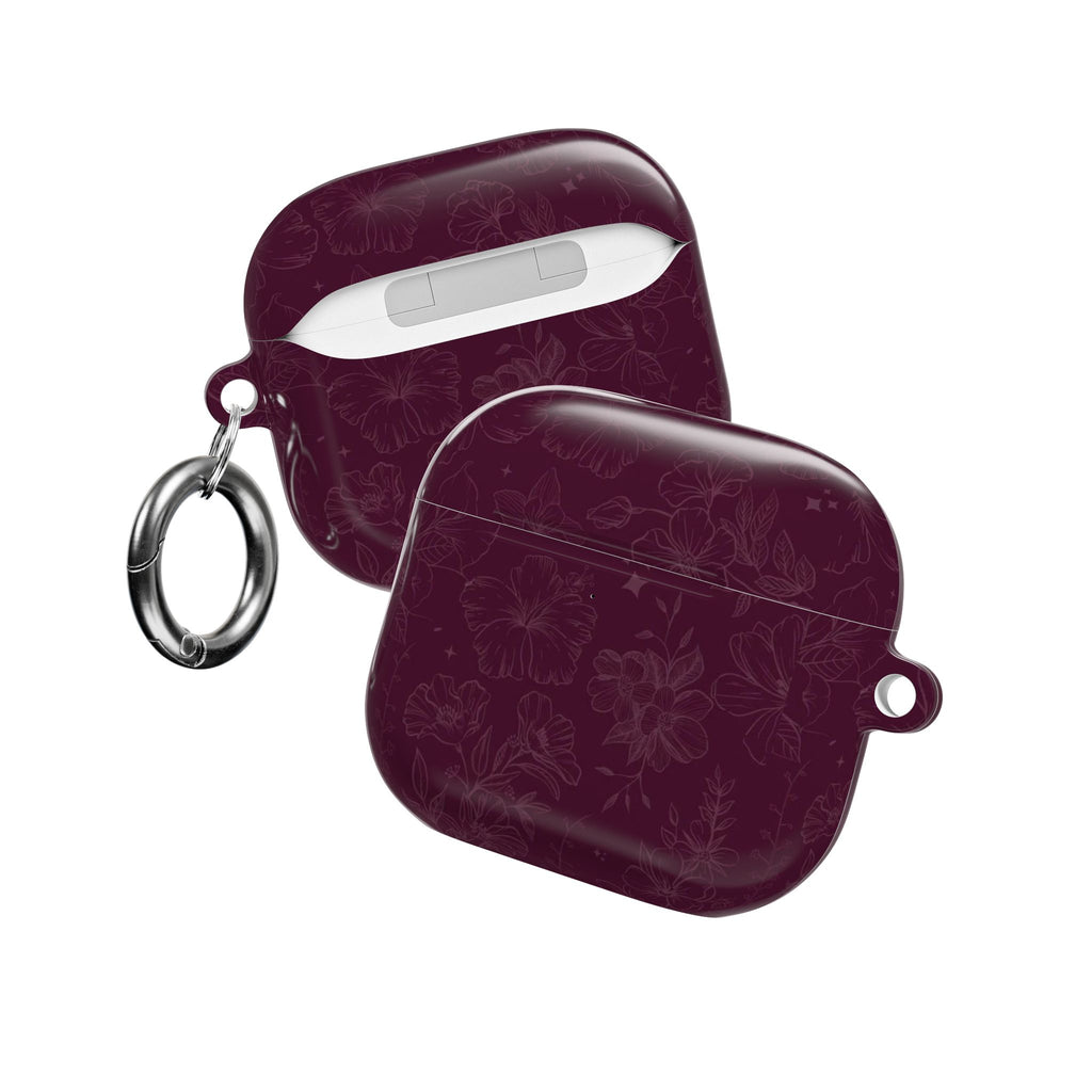 BURGUNDY AMOUR FLORAL AIRPOD CASE
