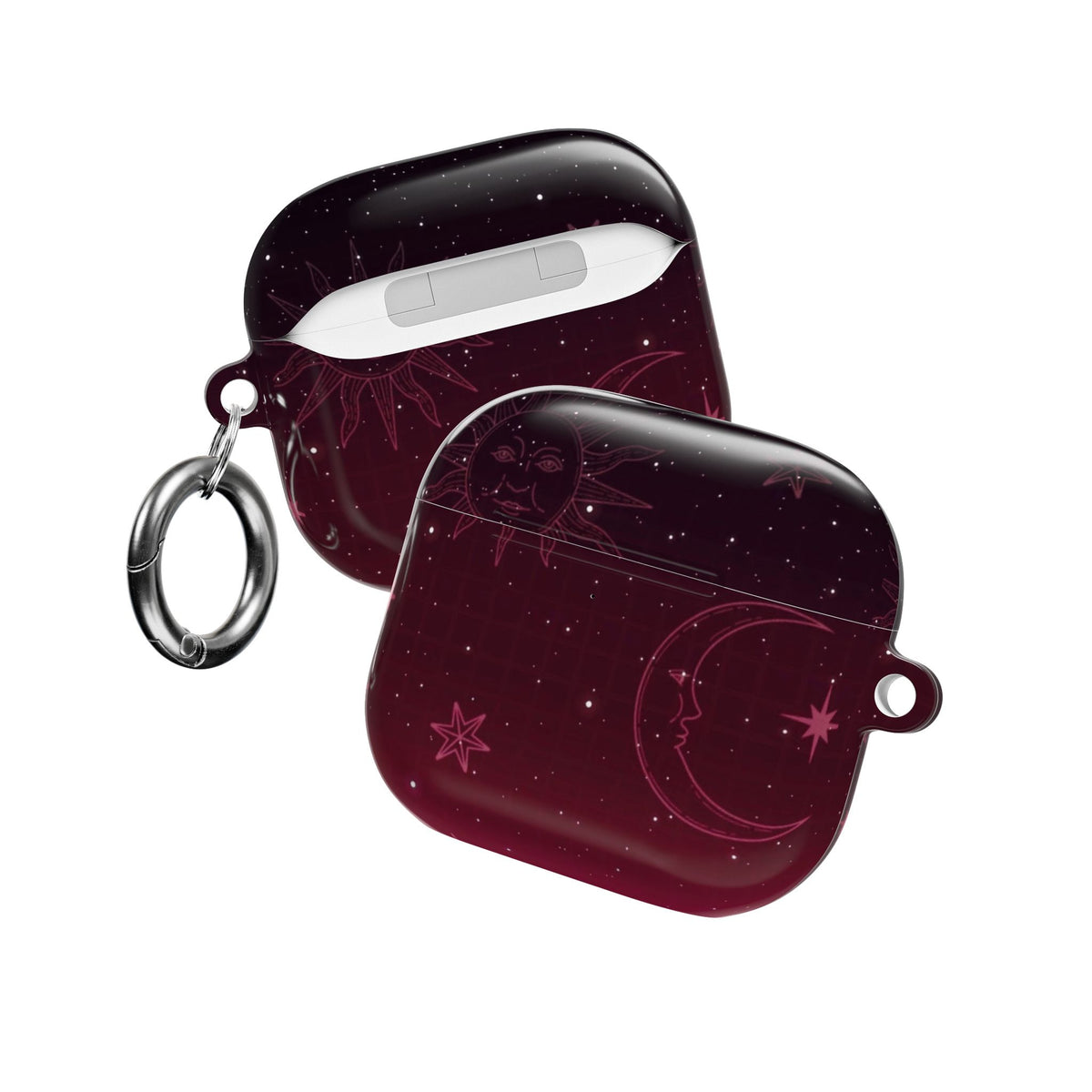 BURGUNDY GRADIENT GALAXY AIRPOD CASE