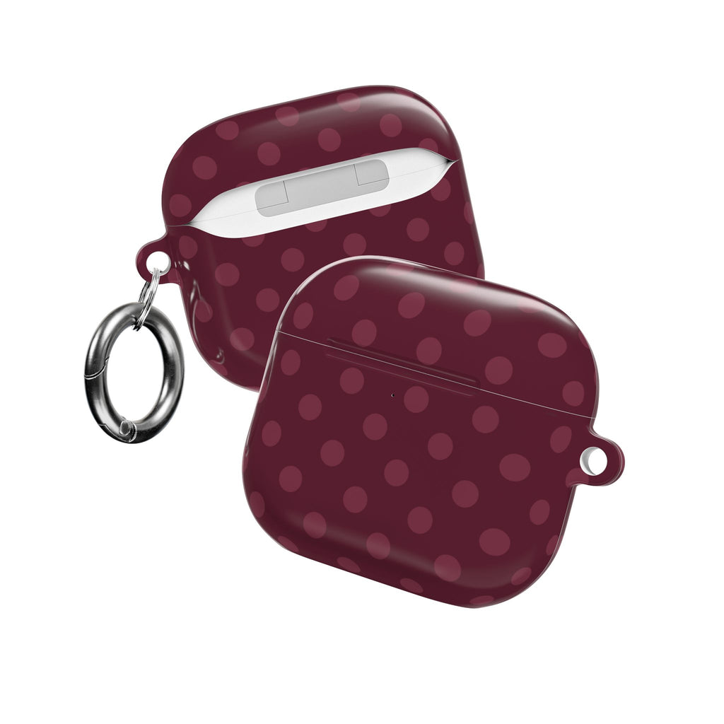 PLUM POLKA DOTS AIRPOD CASE