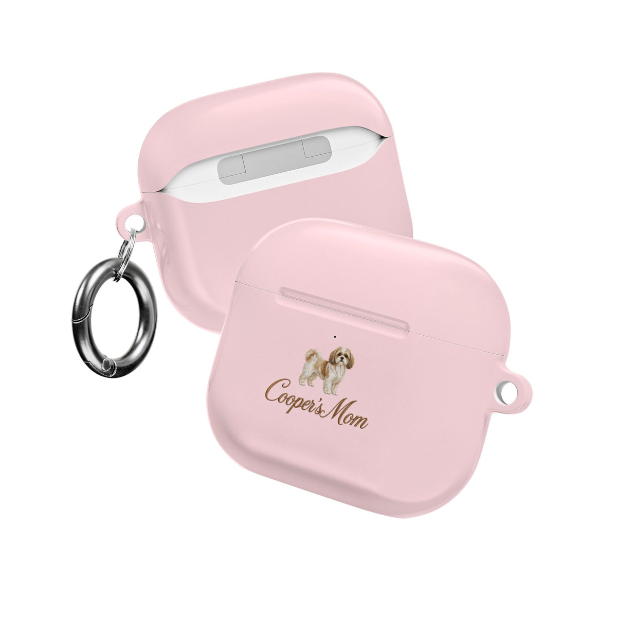 PERSONALIZED PINK SHIH TZU DOG MOM CUSTOM NAME AIRPOD CASE