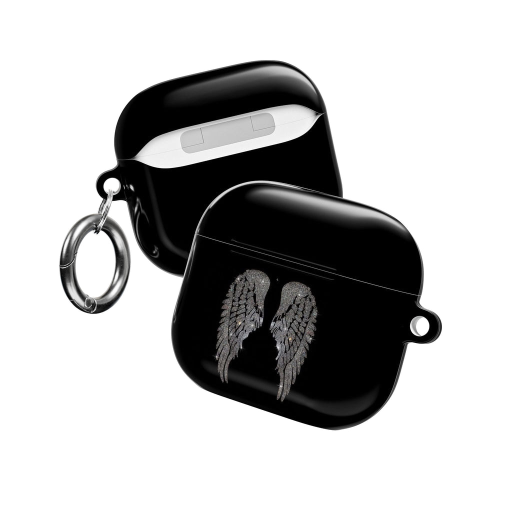 BLACK DIAMOND ANGEL WINGS AIRPOD CASE