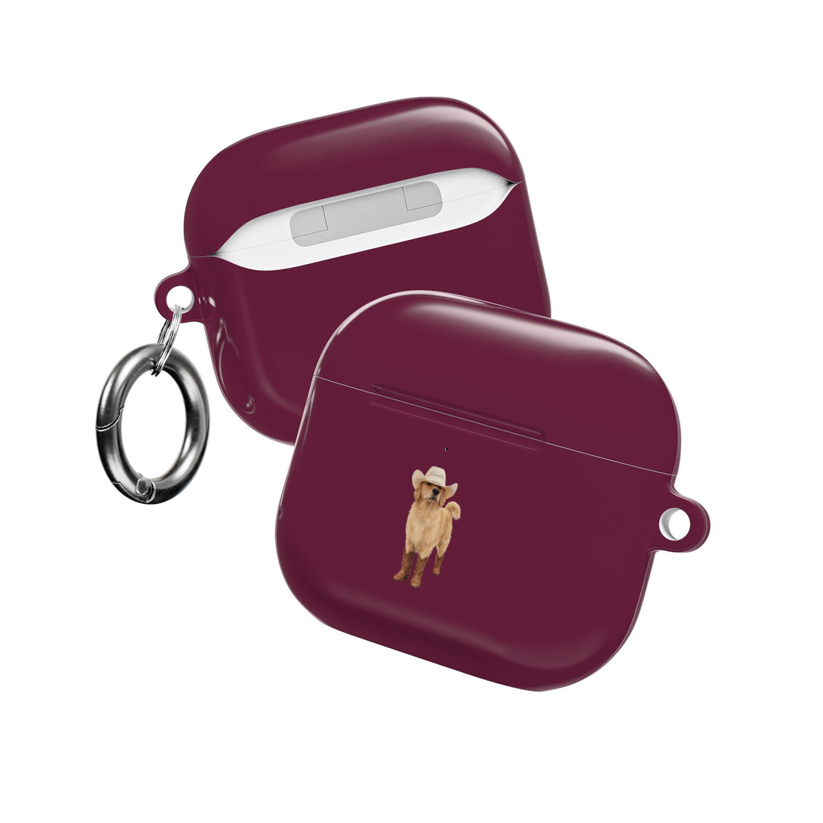 BURGUNDY GOLDEN RETRIEVER COWBOY DOG AIRPOD CASE