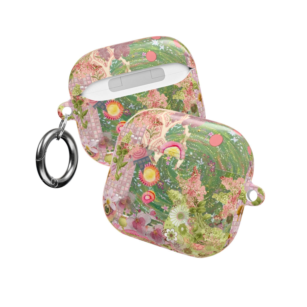 GREEN PINK MOSAIC WHIMSY AIRPOD CASE