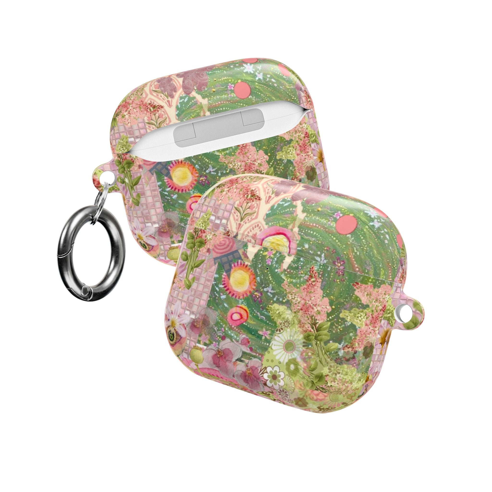 GREEN PINK MOSAIC WHIMSY AIRPOD CASE