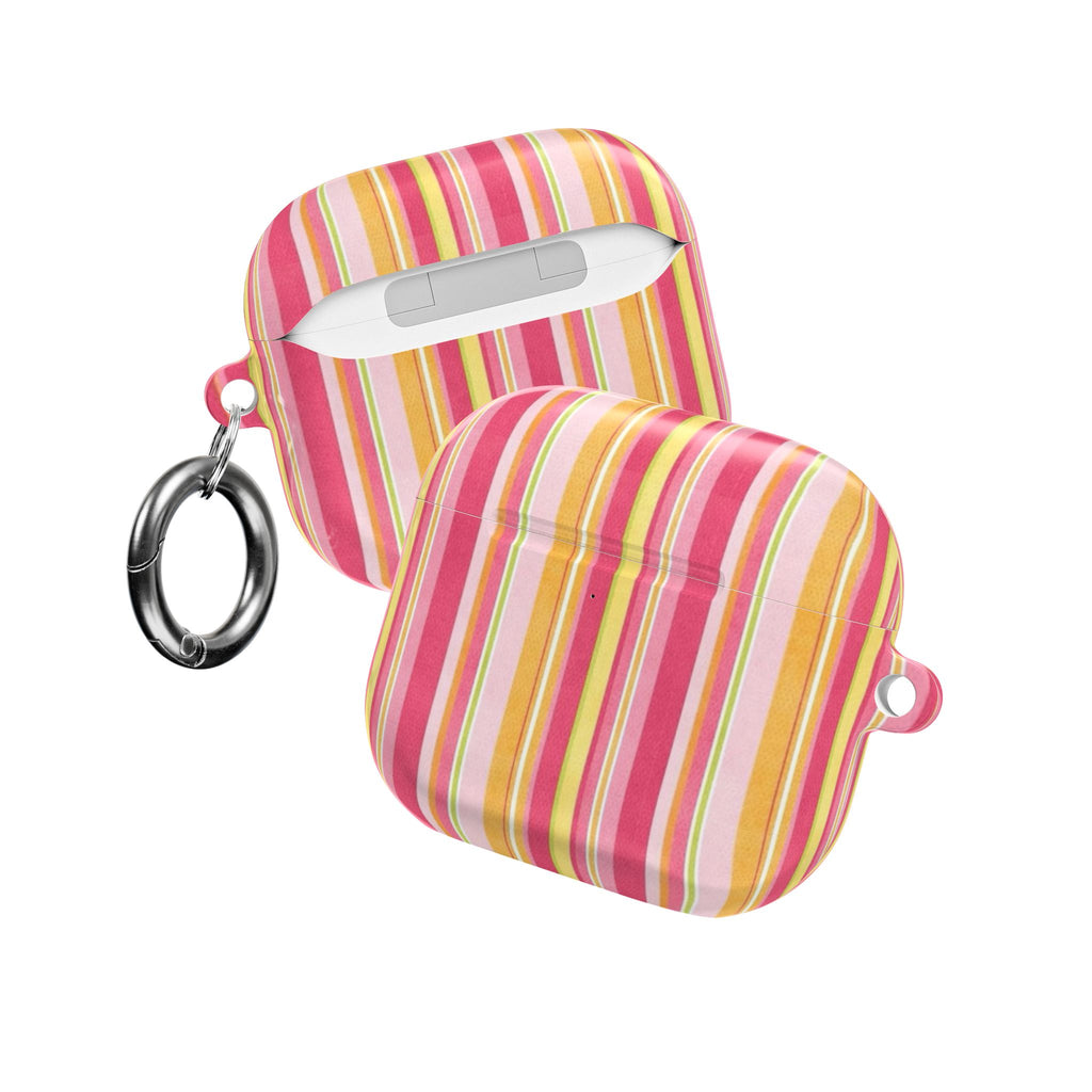 GRAPEFRUIT STRIPES AIRPOD CASE