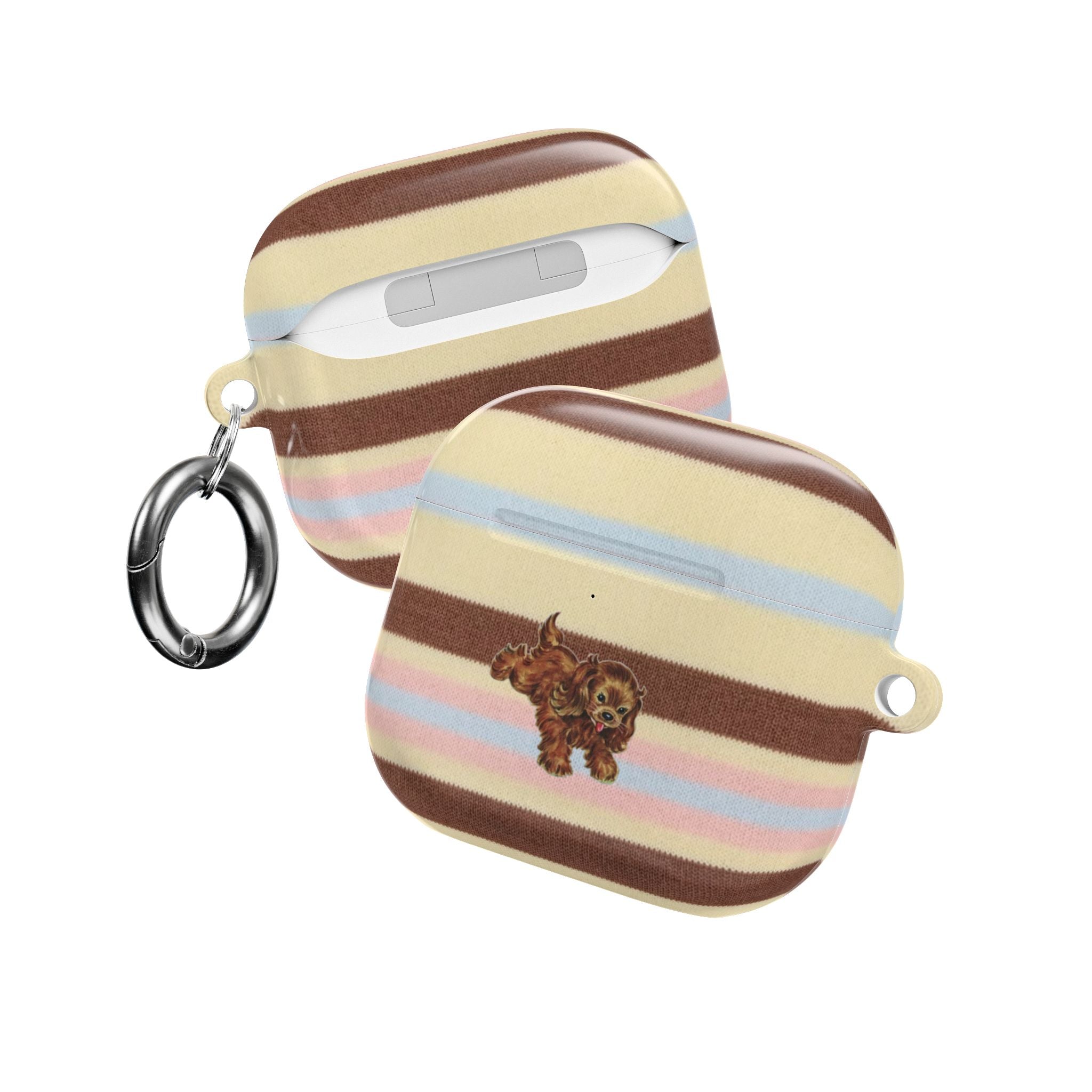 BUTTERSCOTCH STRIPES PARK AVENE PUPPY AIRPOD CASE