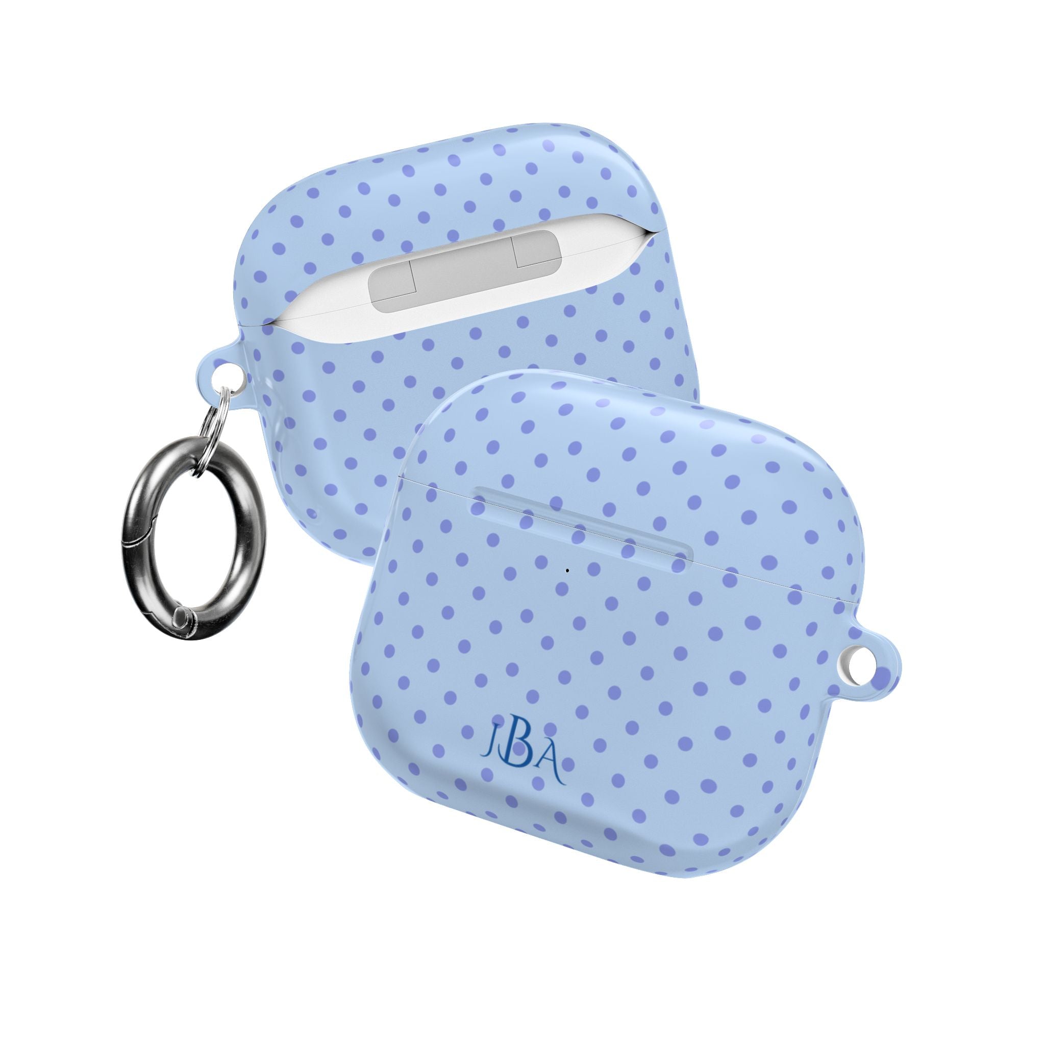 PERSONALIZED NAME CUSTOM BLUE POLKA DOTS MONOGRAM INITIALS AIRPOD CASE