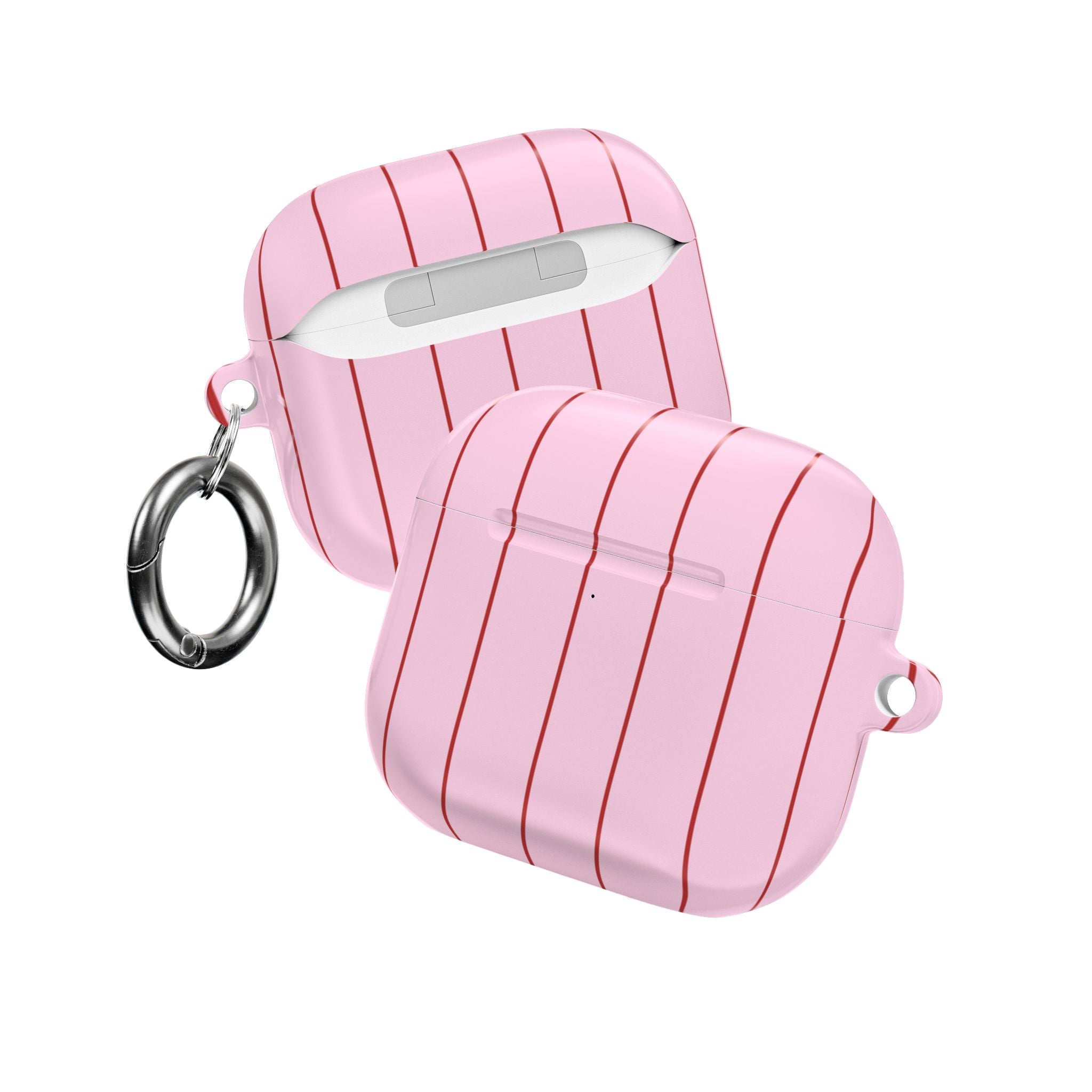 PINK RED STRIPES AIRPOD CASE