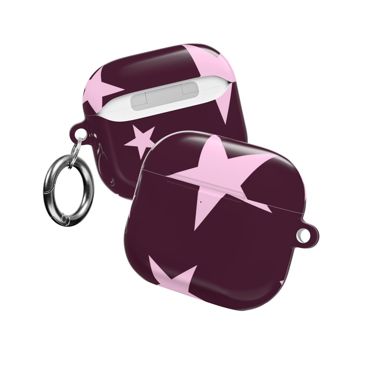 PLUM PINK STARS AIRPOD CASE