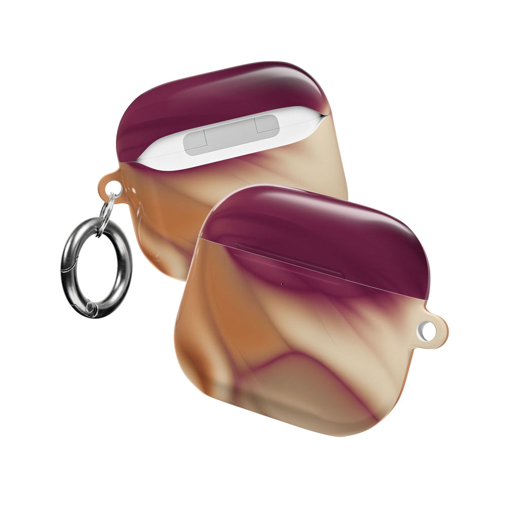 BURGUNDY CREAM AIRPOD CASE