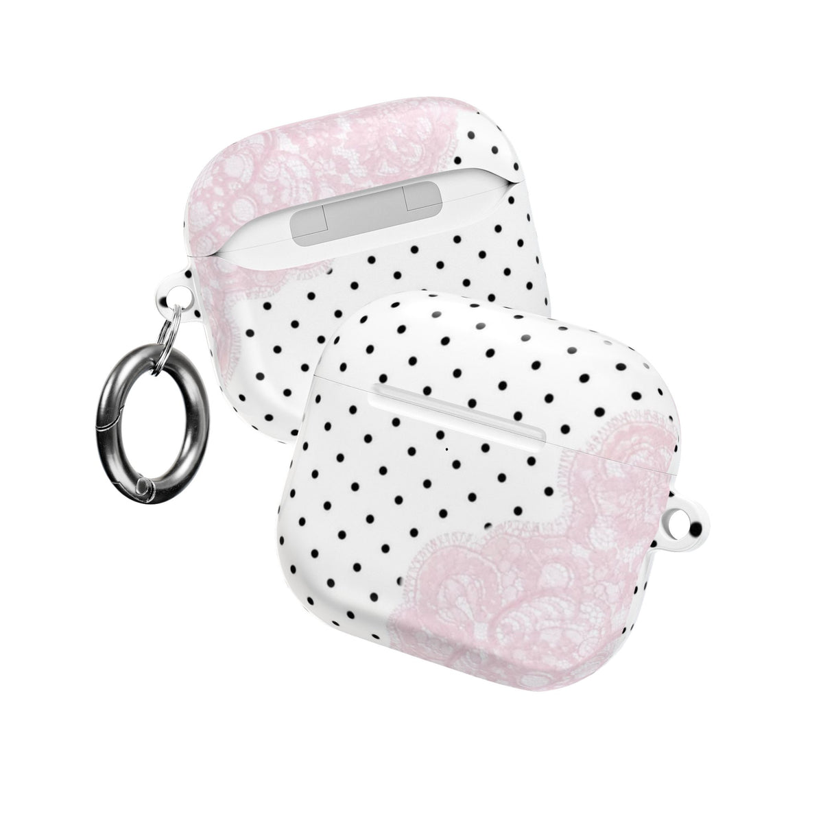 COQUETTE POLKA DOTS PINK LACE AIRPOD CASE