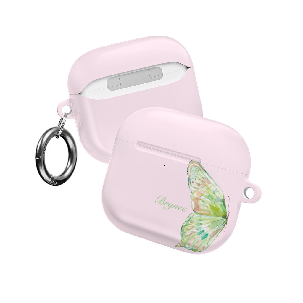 PERSONALIZED NAME CUSTOM PINK BUTTERFLY AIRPOD CASE