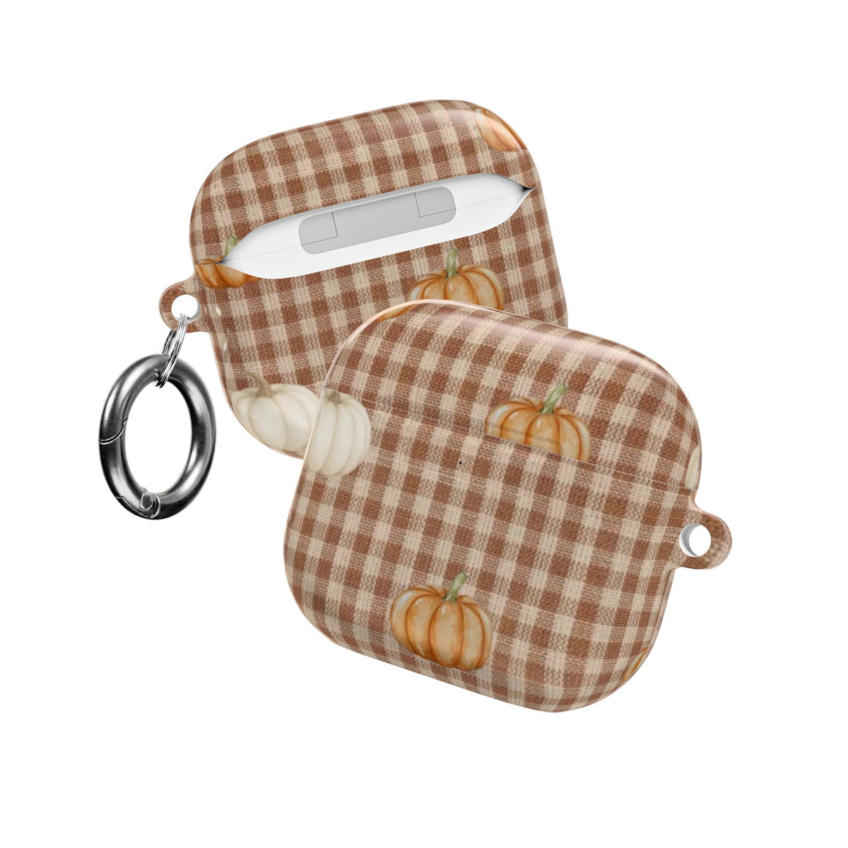 MOCHA GINGHAM PUMPKINS AIRPOD CASE