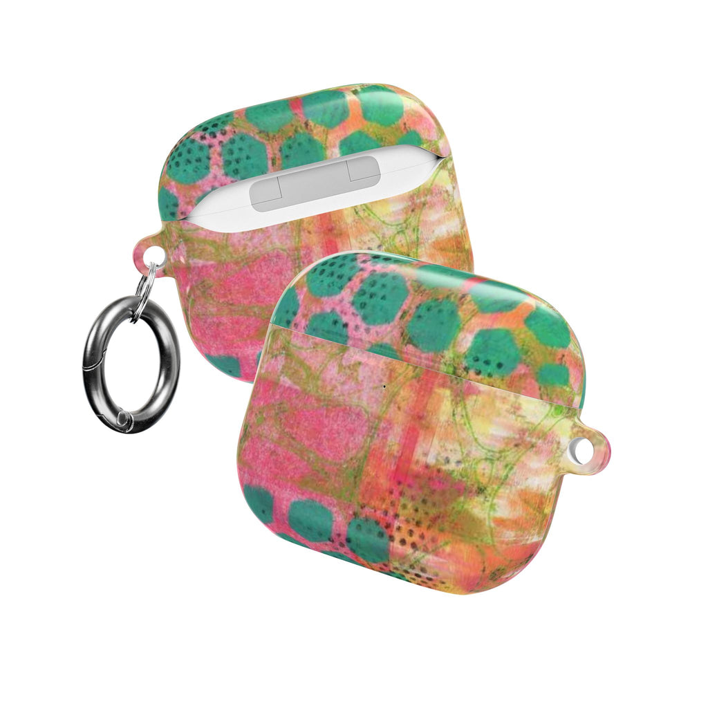 WHIMSY TEAL DOTS AIRPOD CASE