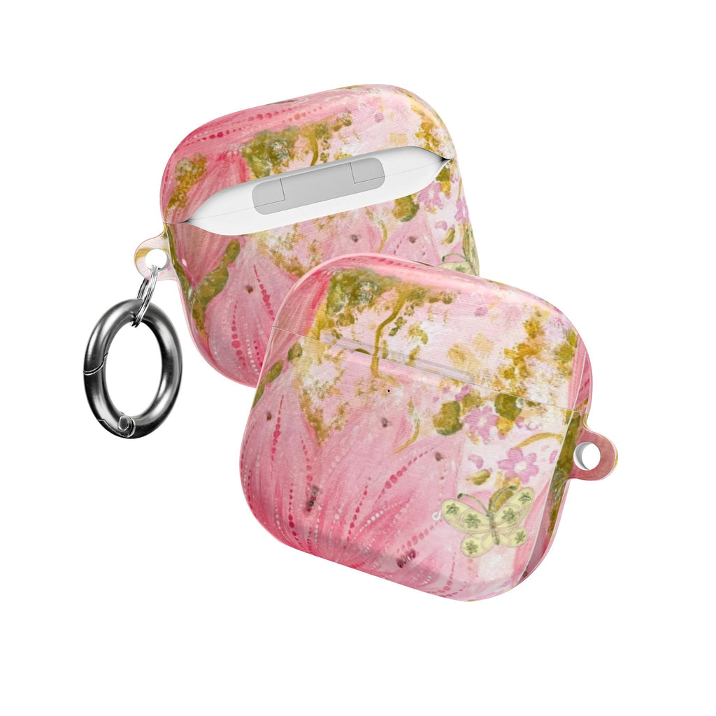 PINK WHIMSY GARDEN FLORAL AIRPOD CASE