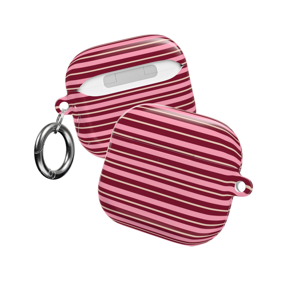 BURGUNDY STRIPES AIRPOD CASE