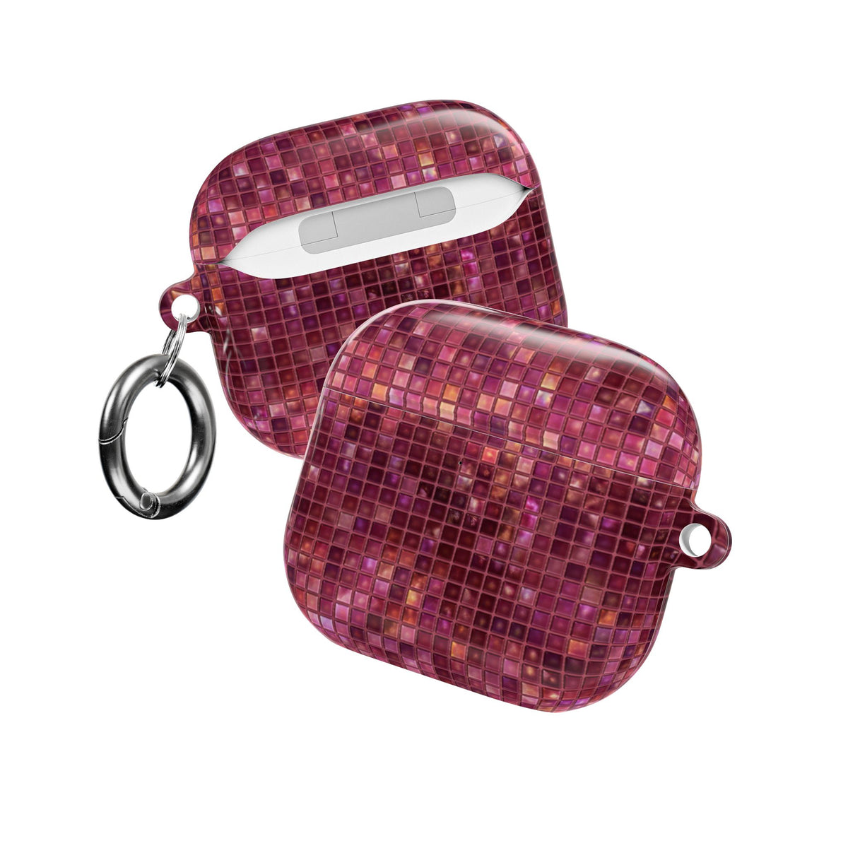 PLUM BURGUNDY MOSAIC AIRPOD CASE