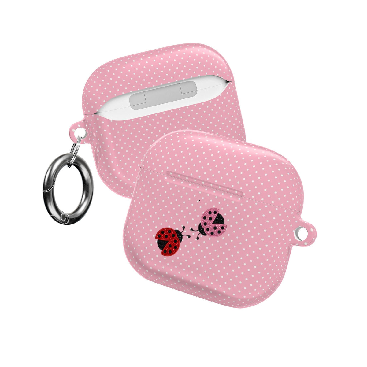 MR. AND MRS. LOVEBUG PINK POLKA DOTS AIRPOD CASE