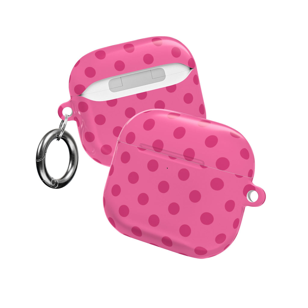 BUBBLEGUM PINK POLKA DOTS AIRPOD CASE