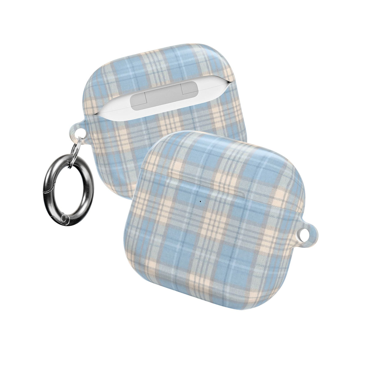 SOFT VINTAGE BLUE TARTAN PLAID AIRPOD CASE