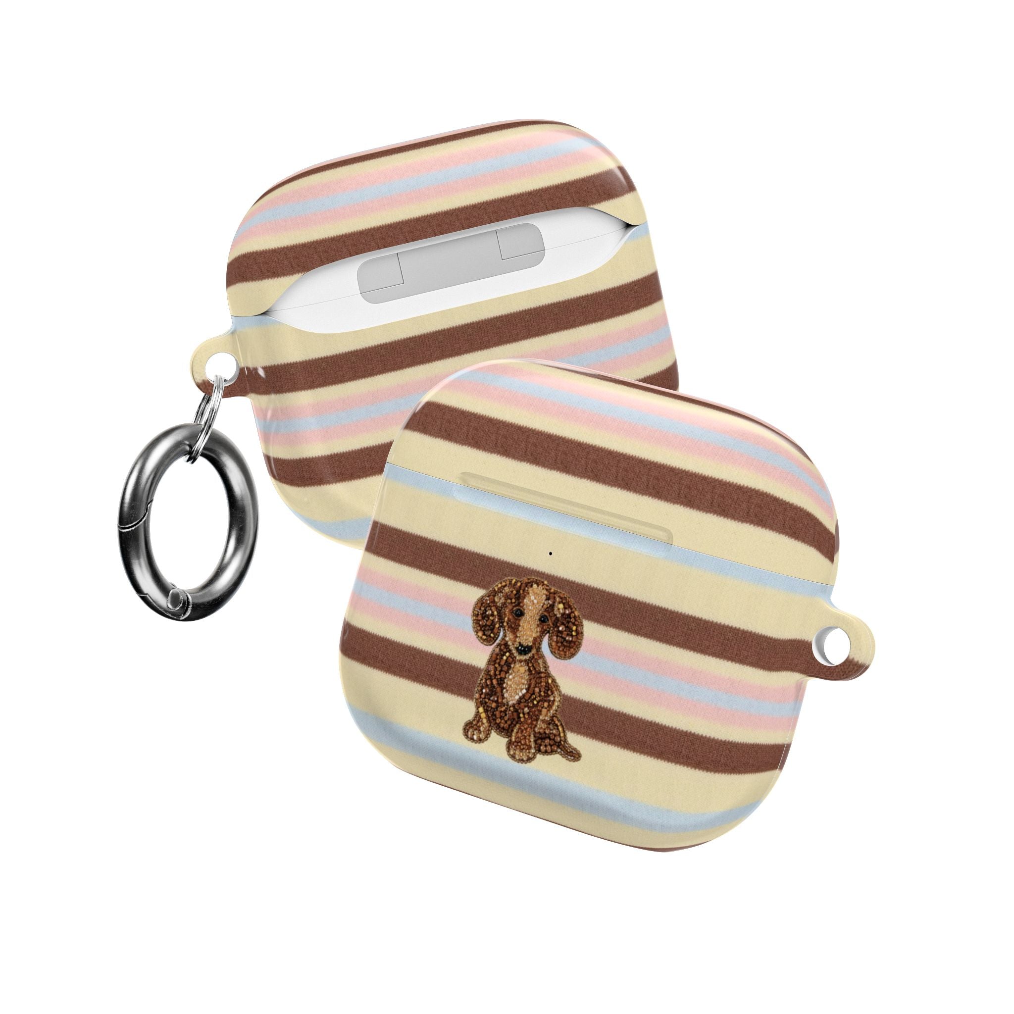 BUTTERSCOTCH STRIPES DACHSHUND PUPPY AIRPOD CASE