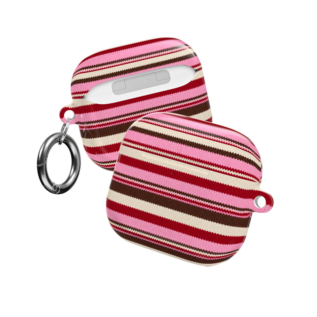 CHERRY TRUFFLE STRIPES AIRPOD CASE