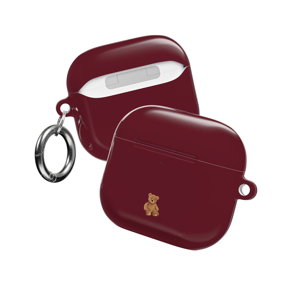 CHERRY RED MINI TEDDY BEAR AIRPOD CASE