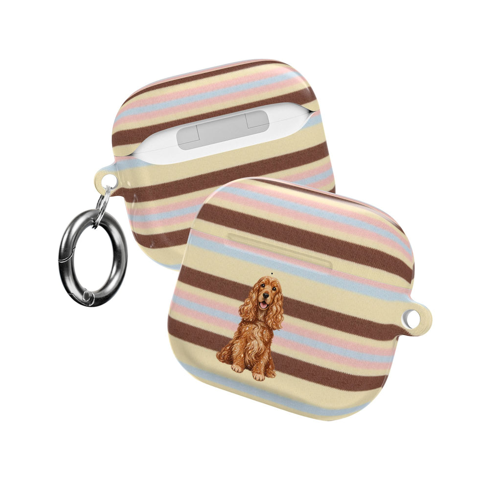 BUTTERSCOTCH STRIPES SPANIEL DOG AIRPOD CASE
