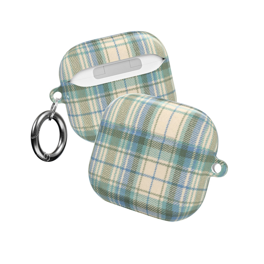 MINT GREEN TARTAN PLAID AIRPOD CASE