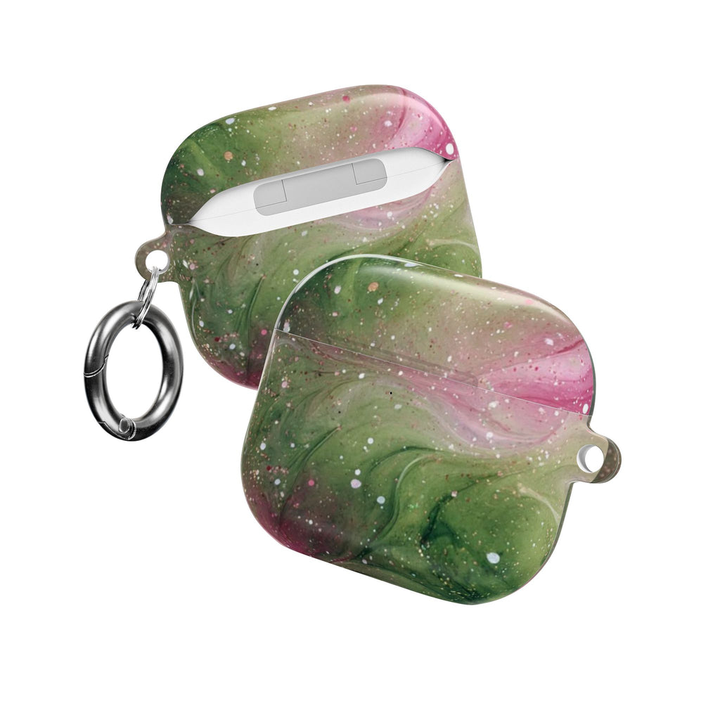 PINK & GREEN WHIMSY SWIRL AIRPOD CASE