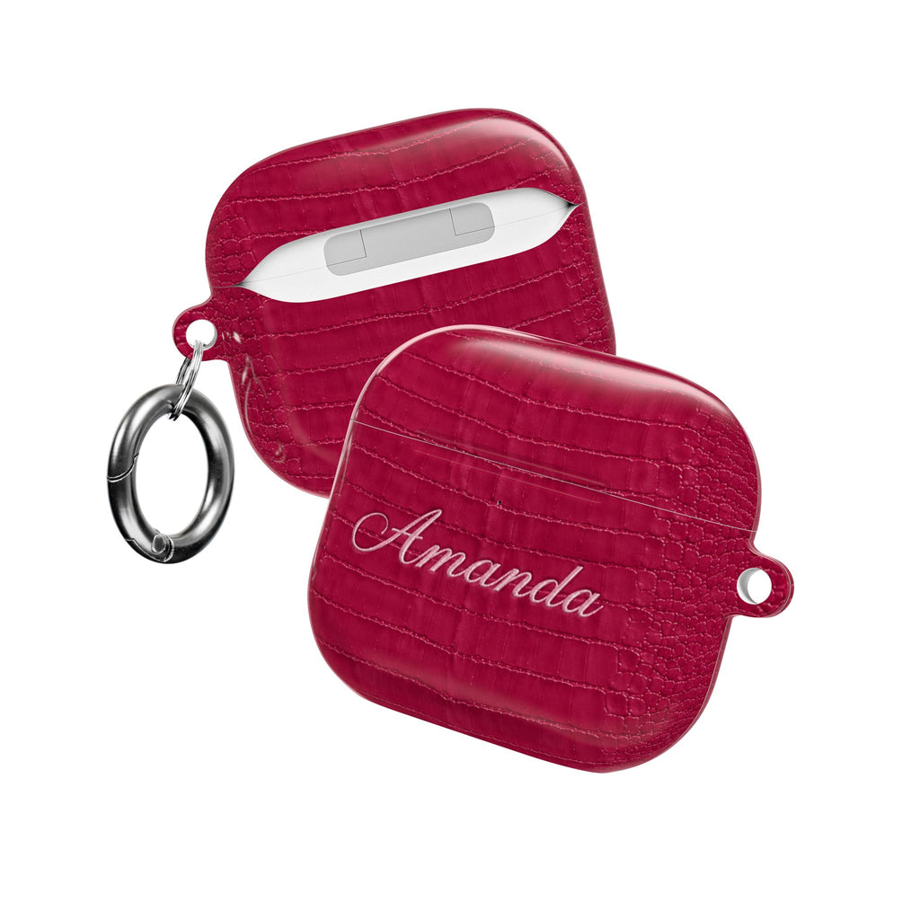 PERSONALIZED PRINTED RASPBERRY CROC NAME CUSTOM AIRPOD CASE