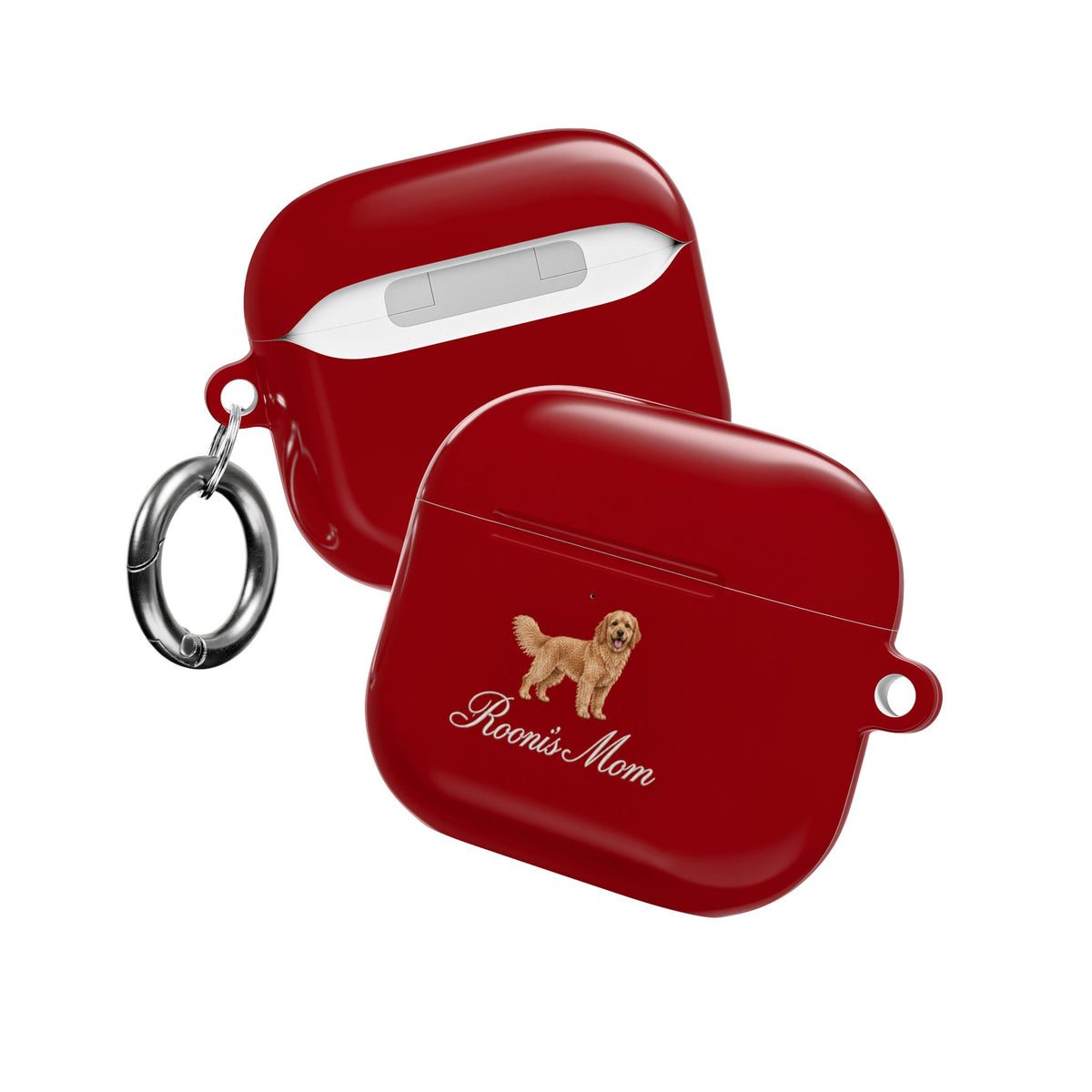 PERSONALIZED RED GOLDEN RETRIEVER DOG MOM CUSTOM NAME AIRPOD CASE