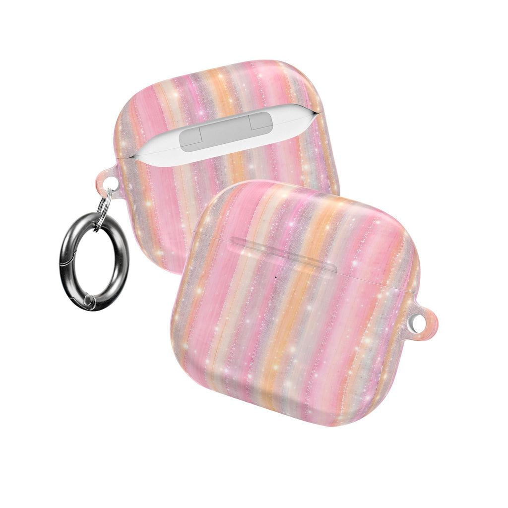 PINK FAIRY DUST STRIPES AIRPOD CASE