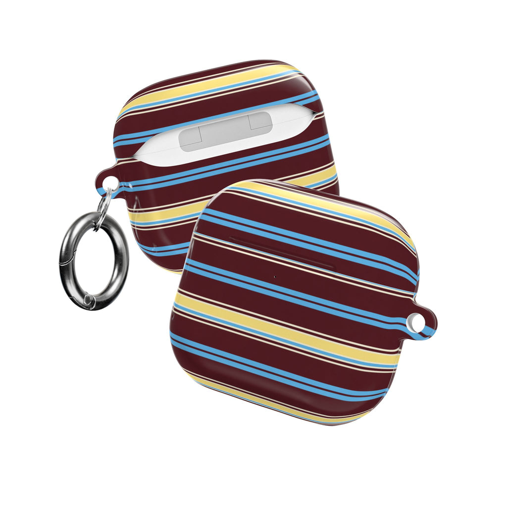 BURGUNDY BLUEBERRY STRIPES AIRPOD CASE