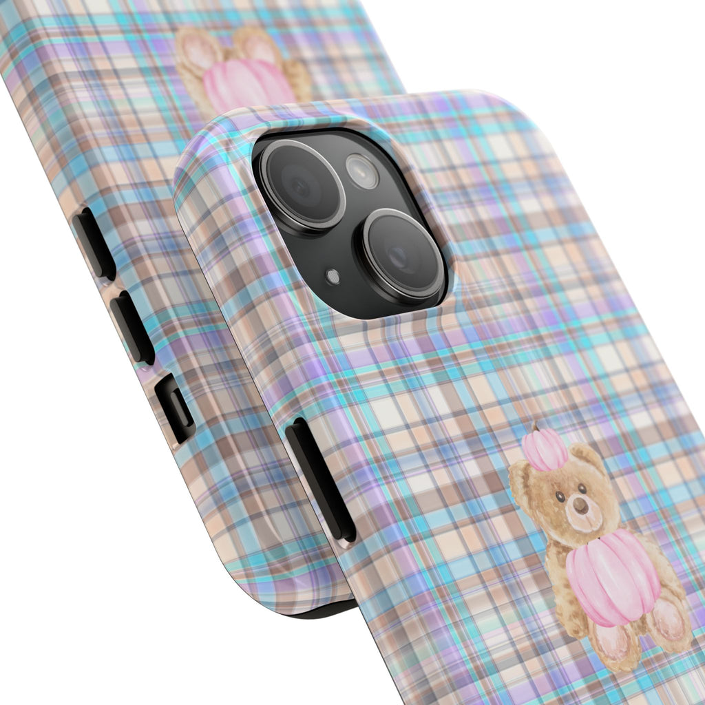 PLAID TEDDY PHONE CASE