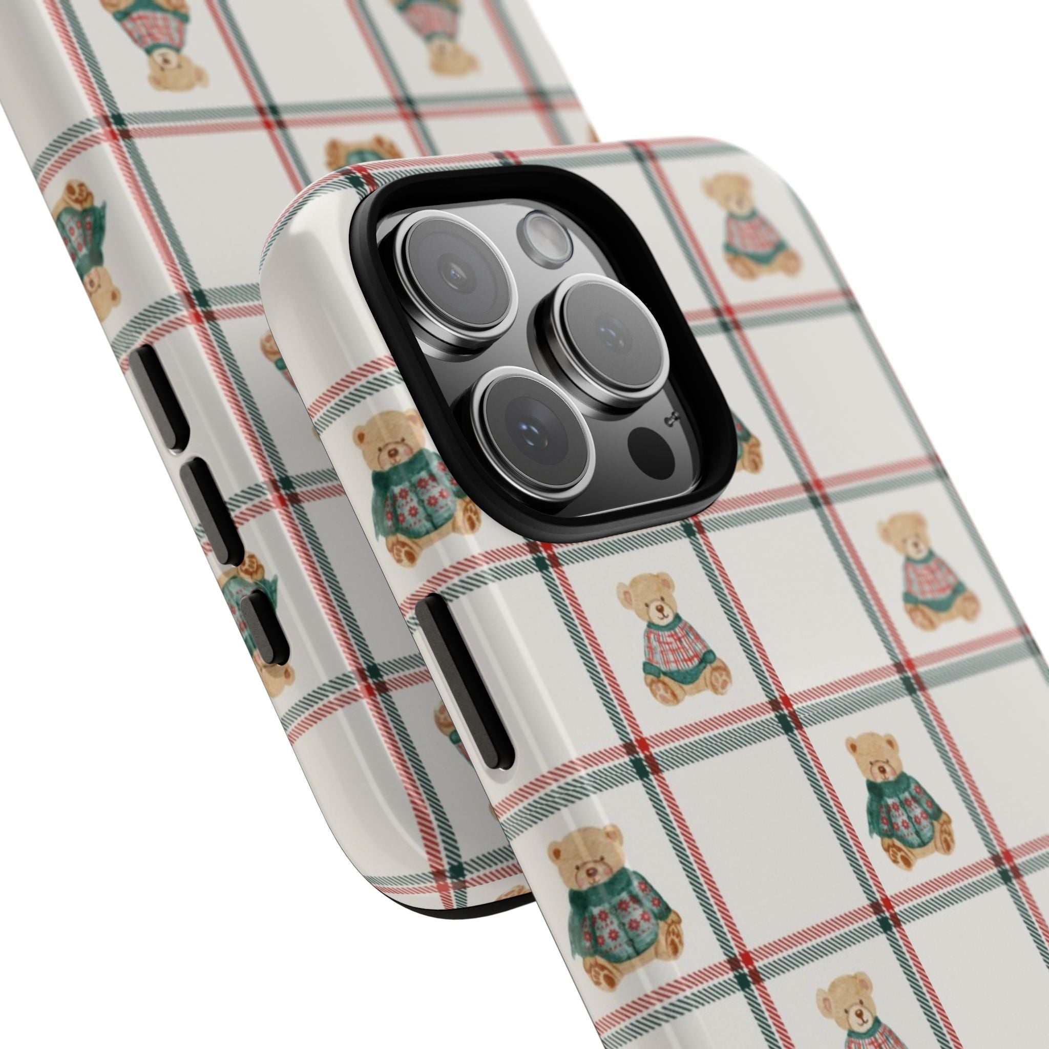 HOLIDAY TEDDY BEAR PLAID PHONE CASE