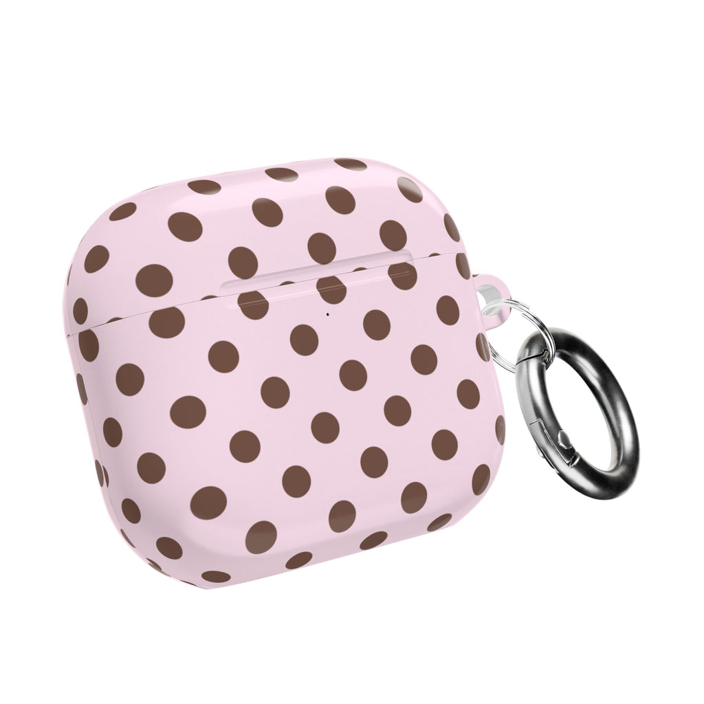 PINK & BROWN POLKA DOT AIRPOD CASE